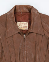 Vintage 60s Matt Fisher Brown Leather Jacket - M/L
