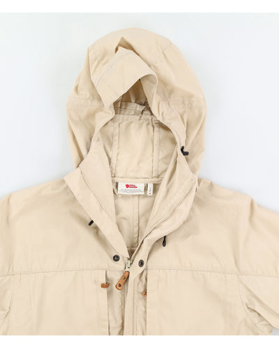 Fjall Raven Beige Hooded Rain Jacket - M