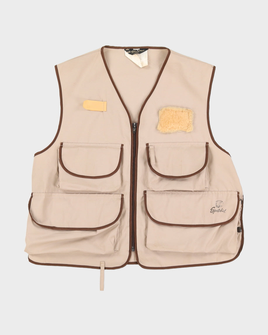 Vintage 70s SportsChief Brown Utility Gilet - L