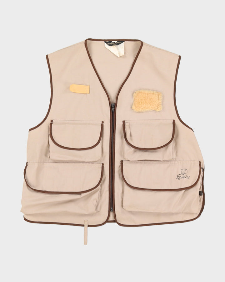 Vintage 70s SportsChief Brown Utility Gilet - L