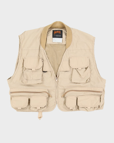 Vintage 90s Pioneer Beige Utility Gilet - XL