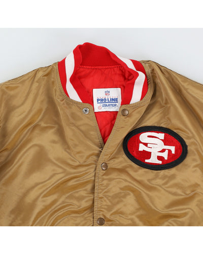 Vintage 80s Starter NFL San Francisco 49Ers Gold Bomber Jacket - XL