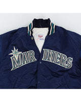 Vintage 80s Starter MLB Seattle Mariners Blue Navy Bomber Jacket - M