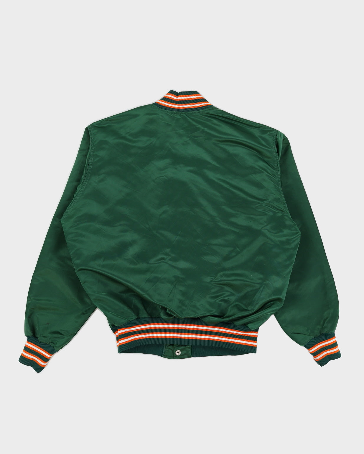 Vintage 80s University Of Miami Green Bomber Jacket - L