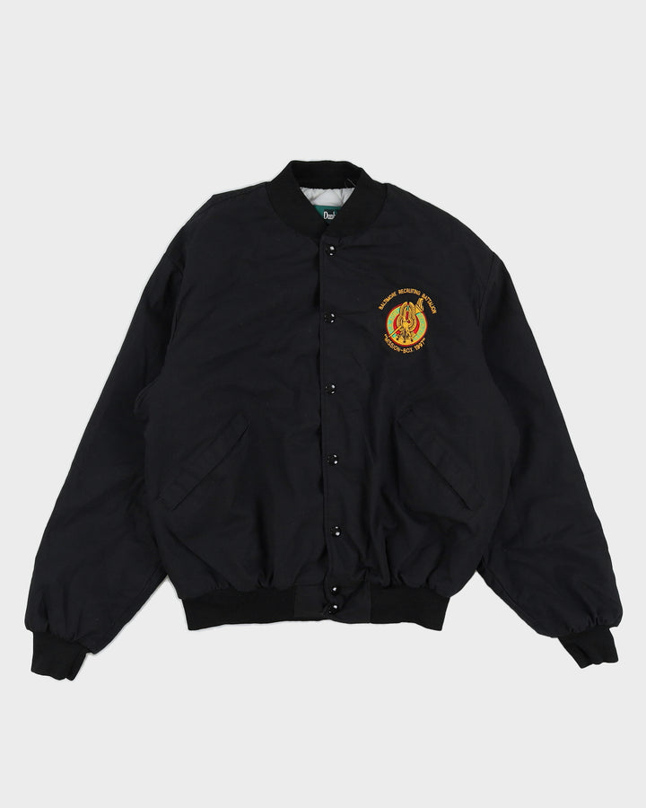 Vintage 1997 U.S Army Baltimore Recruiting Battalion Black Bomber Jacket - L