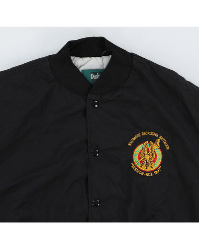 Vintage 1997 U.S Army Baltimore Recruiting Battalion Black Bomber Jacket - L