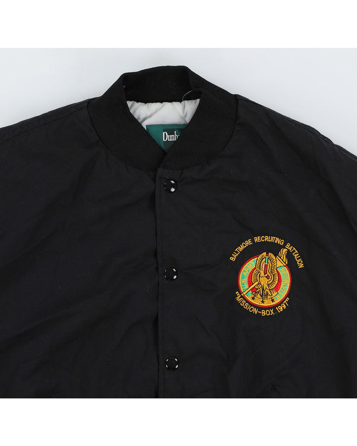 Vintage 1997 U.S Army Baltimore Recruiting Battalion Black Bomber Jacket - L