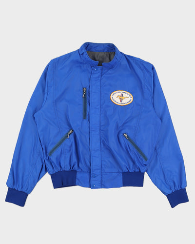Vintage 80s Greater Vancouver Mustang Association Blue Bomber Jacket - L
