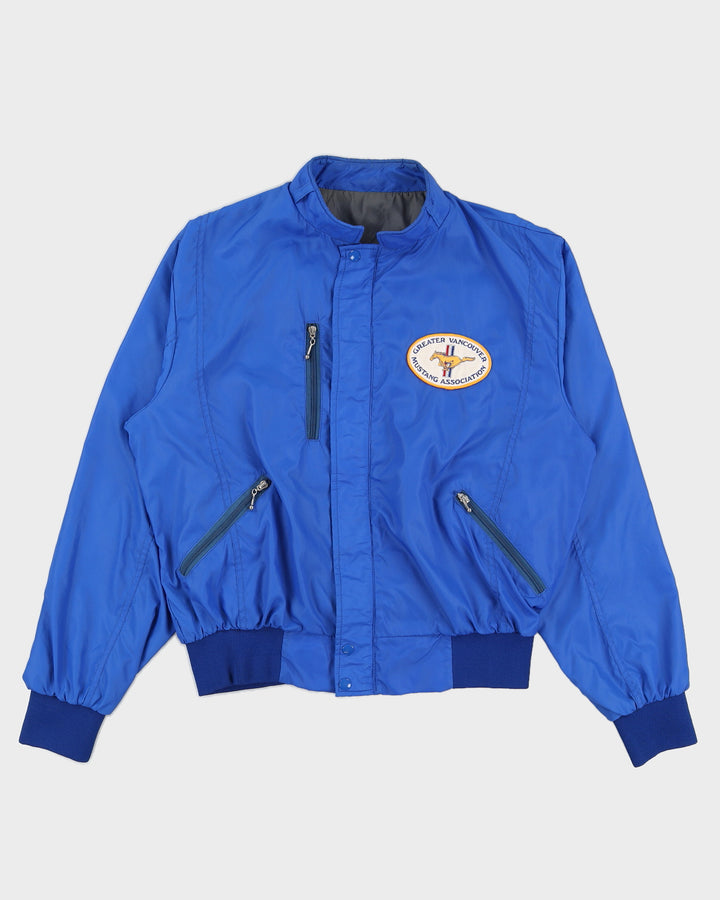 Vintage 80s Greater Vancouver Mustang Association Blue Bomber Jacket - L