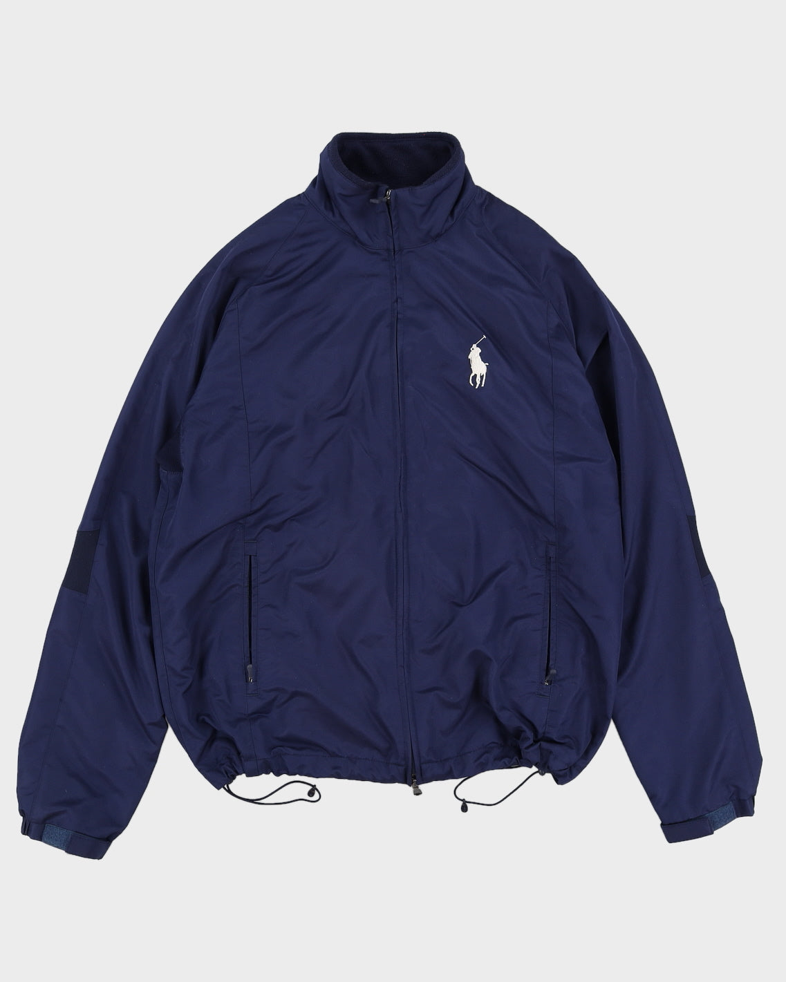 00s Ralph Lauren Polo Gold Fleece Lined Blue Track Jacket - L