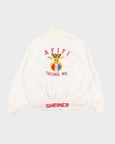 Vintage 90s AFIFI CMDR 1997 Legion Of Honor Tacoma Westark Shriners Satin Jacket Embroidered - L
