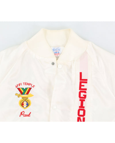 Vintage 90s AFIFI CMDR 1997 Legion Of Honor Tacoma Westark Shriners Satin Jacket Embroidered - L