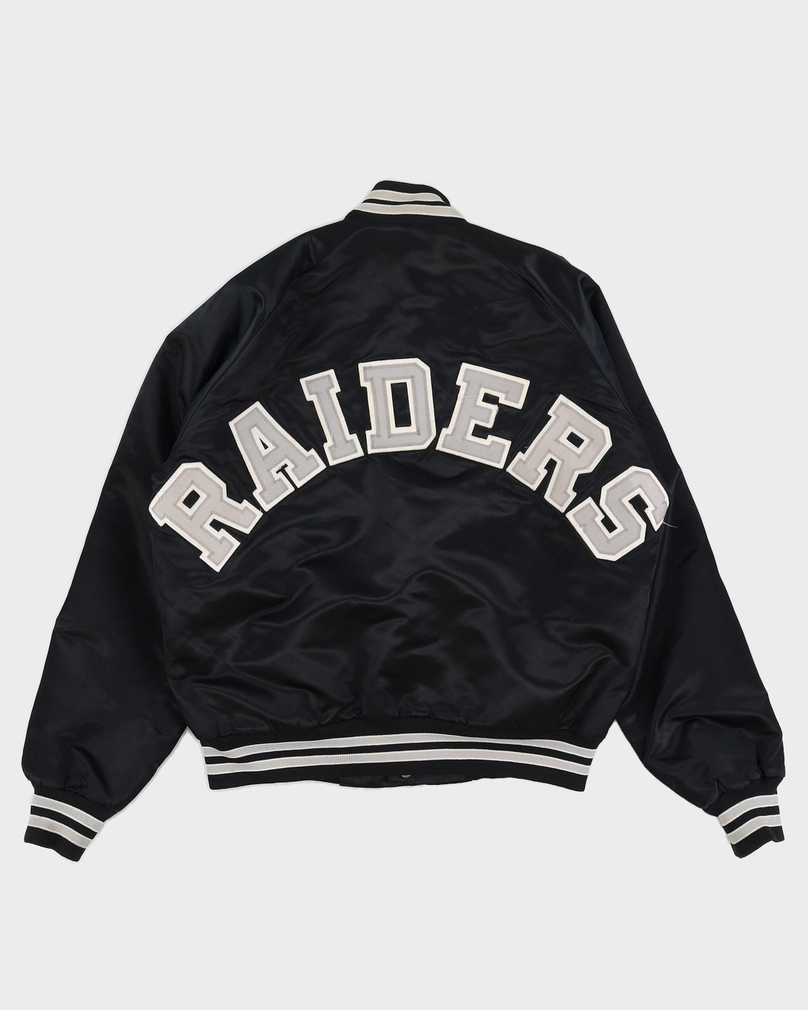 Vintage 90s NFL Oakland Raiders Black Bomber Jacket - M