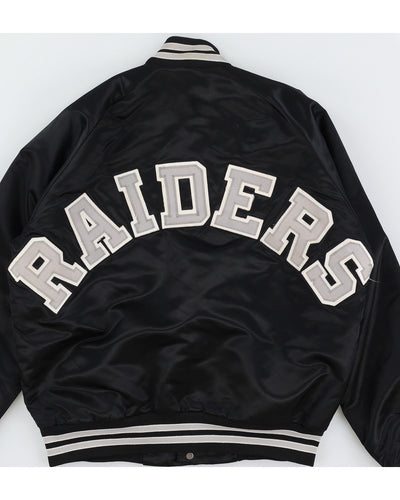 Vintage 90s NFL Oakland Raiders Black Bomber Jacket - M