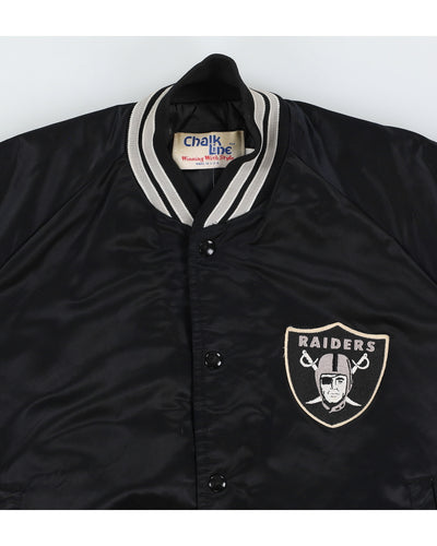Vintage 90s NFL Oakland Raiders Black Bomber Jacket - M