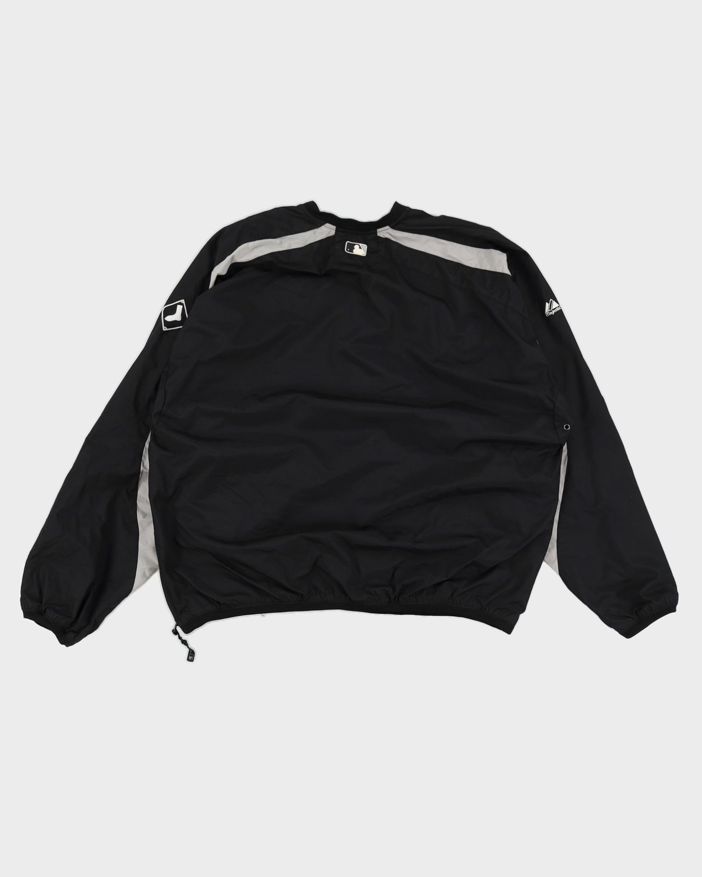 00s MLB x Majestic Chicago White Sox 1/4 Zip Black Windbreaker - XL