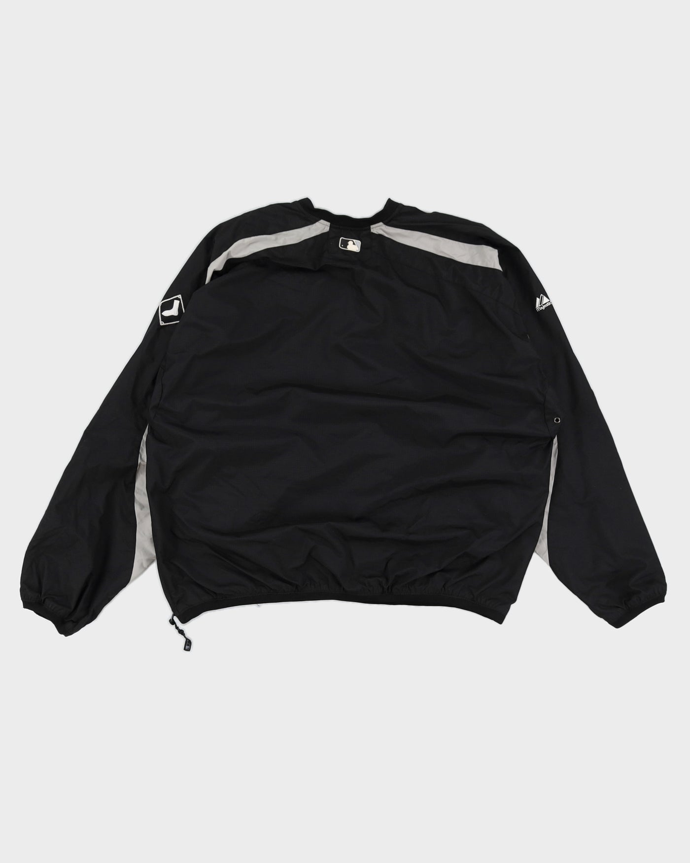 00s MLB x Majestic Chicago White Sox 1/4 Zip Black Windbreaker - XL