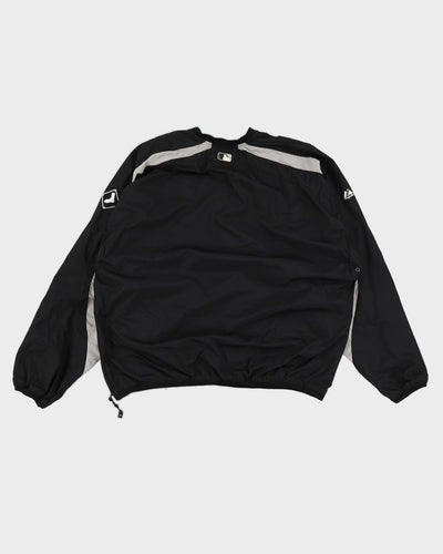 00s MLB x Majestic Chicago White Sox 1/4 Zip Black Windbreaker - XL