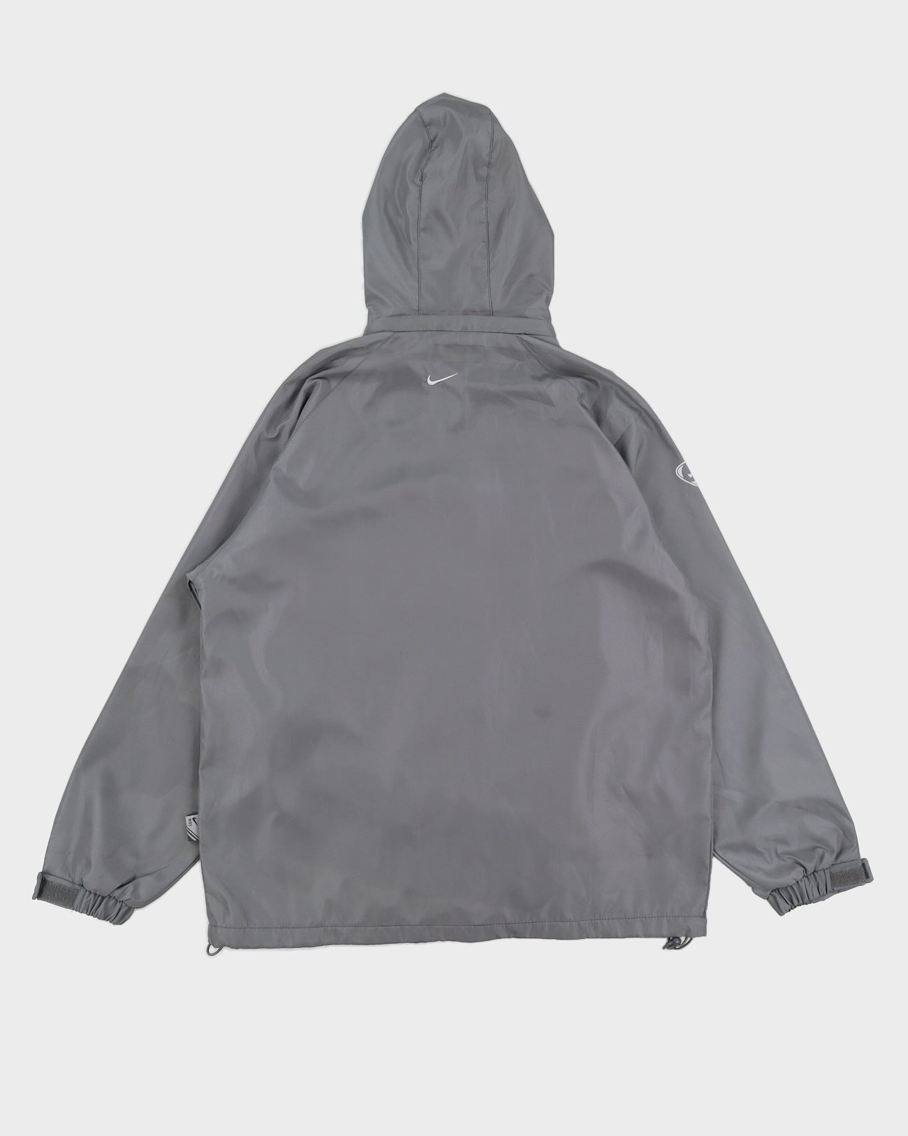 00s Y2K Nike Grey Hooded Track Jacket - XL