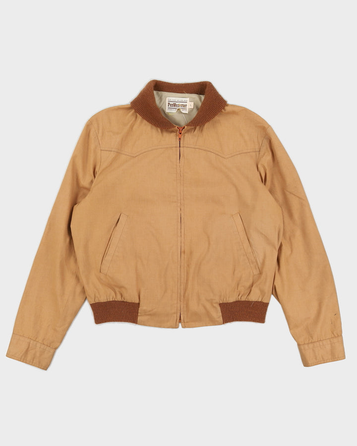 Vintage 70s PenWesterner Brown Bomber Jacket - L