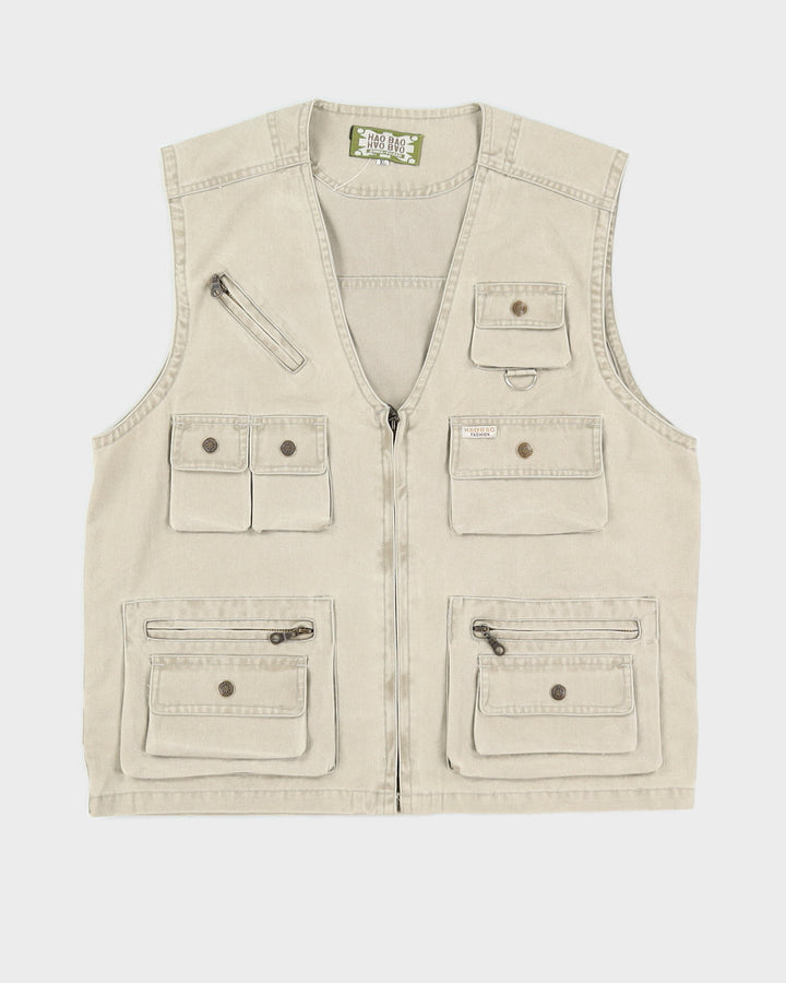 00s Hao Bao Beige Utility Gilet- M