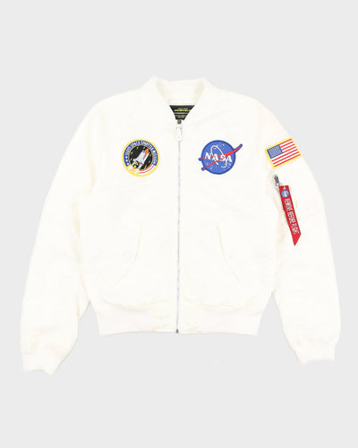 Alpha Industries Inc. White Nasa Bomber Jacket - M