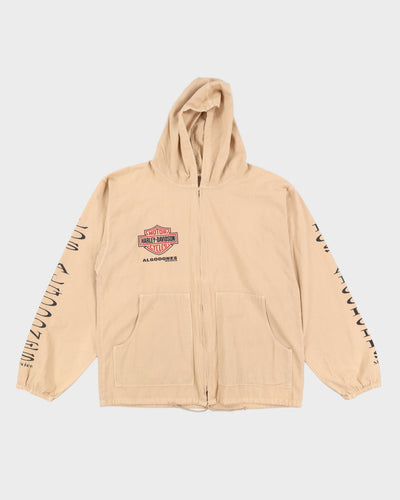 00s Harley Davidson Algodones Mexico Beige Hooded Jacket - XL