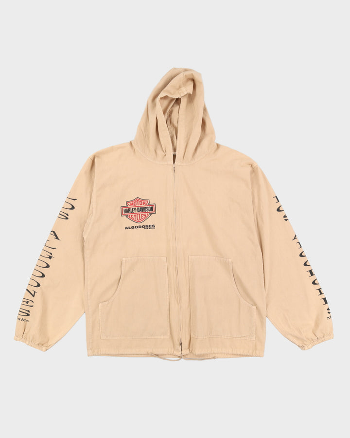 00s Harley Davidson Algodones Mexico Beige Hooded Jacket - XL