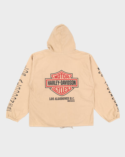 00s Harley Davidson Algodones Mexico Beige Hooded Jacket - XL