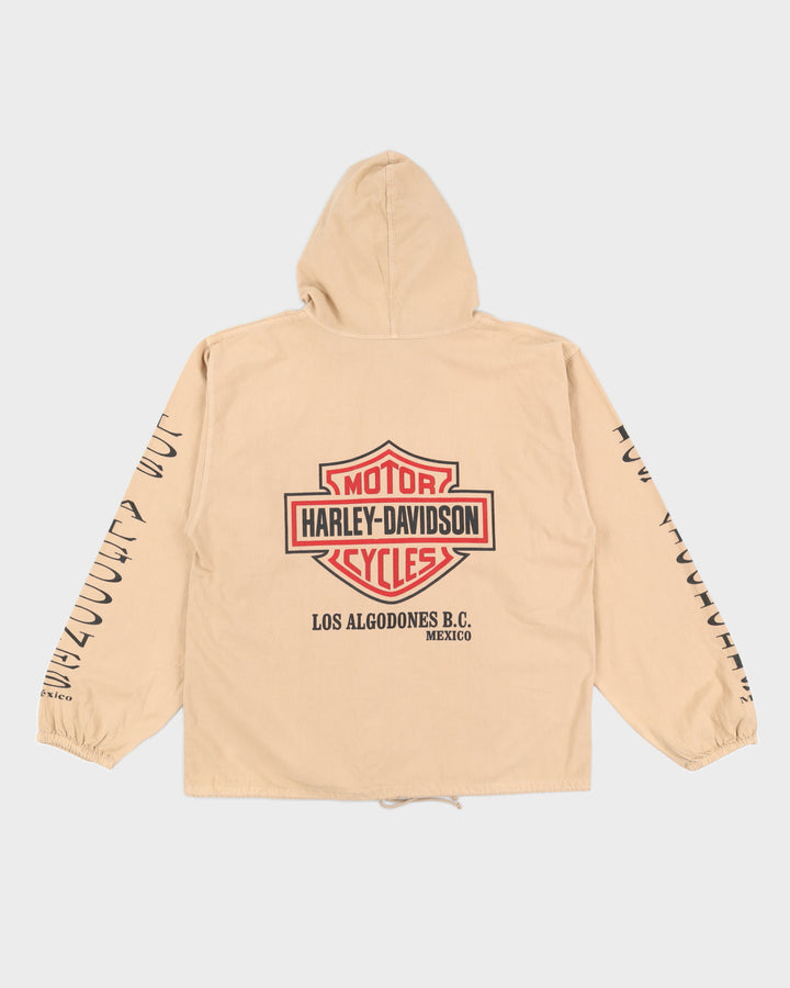 00s Harley Davidson Algodones Mexico Beige Hooded Jacket - XL