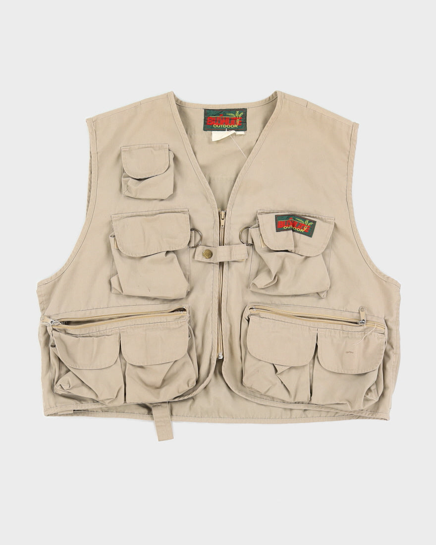 Vintage 90s BushLine Beige Utility Gilet - M