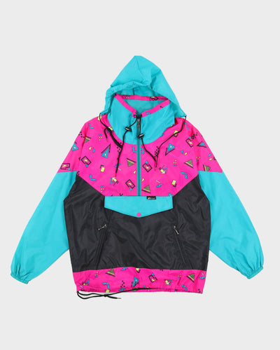 Vintage 90s K-Way Pink Patterned Windbreaker Jacket - L