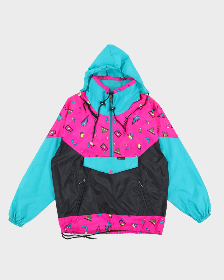 Vintage 90s K-Way Pink Patterned Windbreaker Jacket - L
