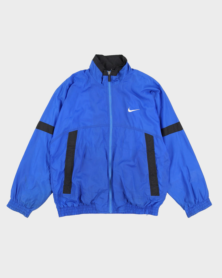 Vintage 90s Nike Blue Embroidered Track Jacket - L