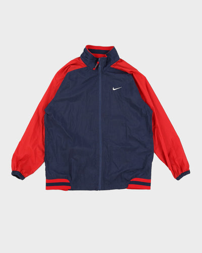 Vintage 90s Nike Blue / Red Big Logo Track Jacket - M