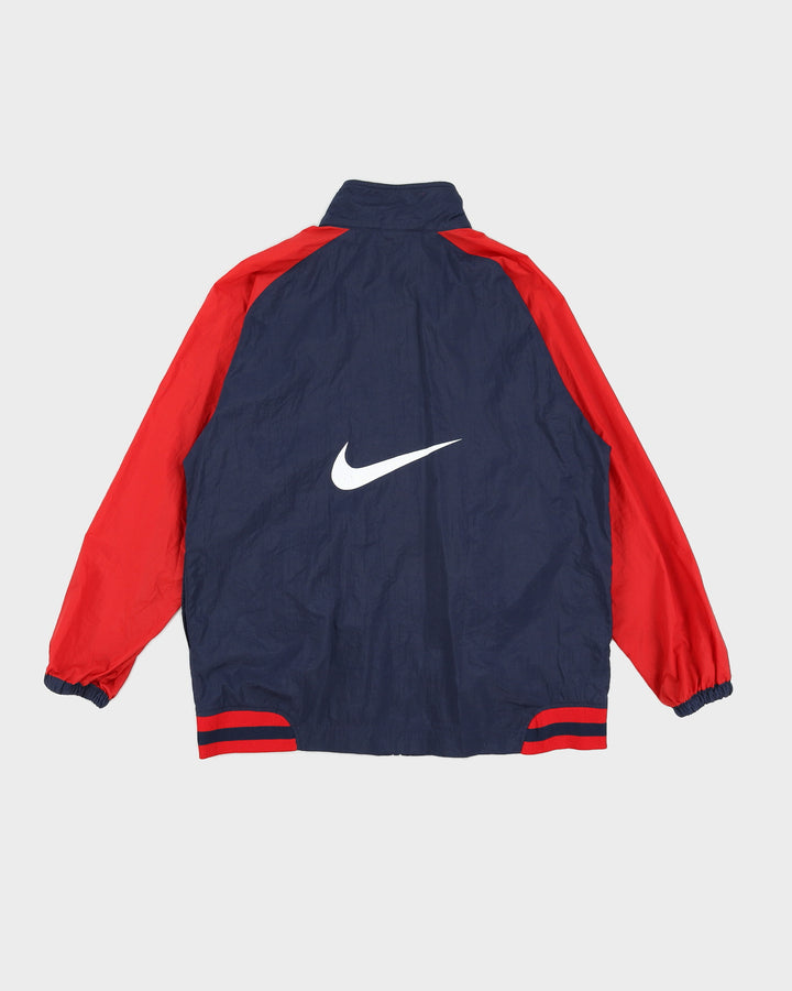 Vintage 90s Nike Blue / Red Big Logo Track Jacket - M