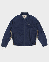 Vintage 90s Nike Blue / Beige Embroidered Track Jacket - L