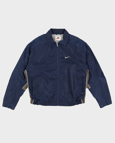 Vintage 90s Nike Blue / Beige Embroidered Track Jacket - L