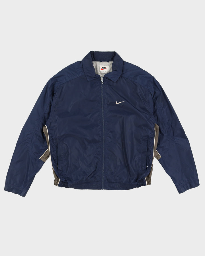 Vintage 90s Nike Blue / Beige Embroidered Track Jacket - L