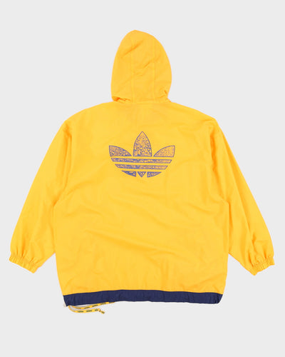 00s Adidas 1/2 Yellow Hooded Track Jacket - XL