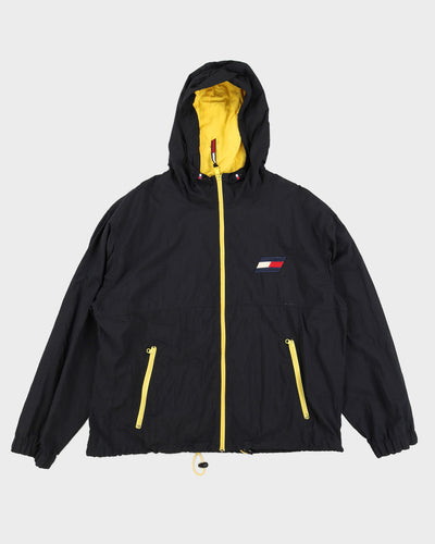 00s Tommy Hilfiger Black Hooded Jacket - XL