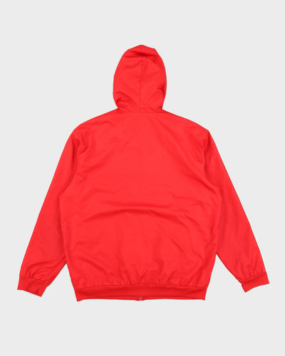 00s Y2K Adidas Red / Blue Hooded Track Jacket - XL