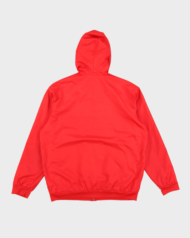 00s Y2K Adidas Red / Blue Hooded Track Jacket - XL