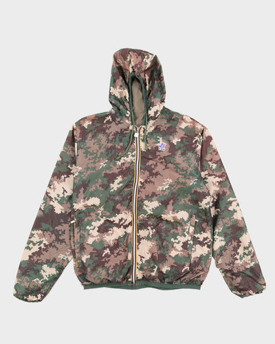 K-WAY Camouflage / Beige Reversible Windbreaker Jacket - L