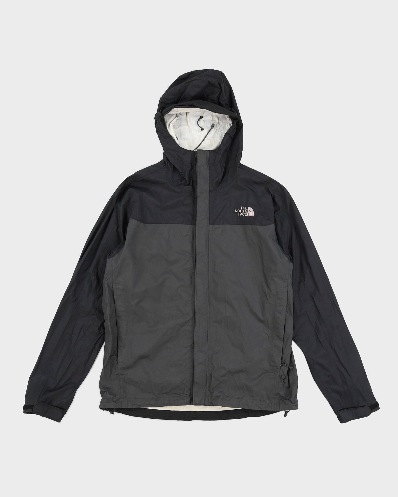 The North Face Grey / Black HyVent 2.5L Hooded Jacket - M