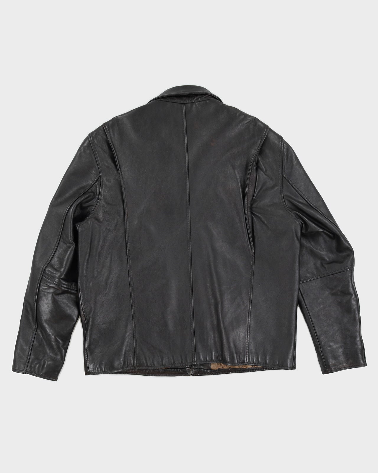 Vintage 90s Izod Black Leather Jacket - L