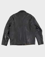 Vintage 90s Izod Black Leather Jacket - L