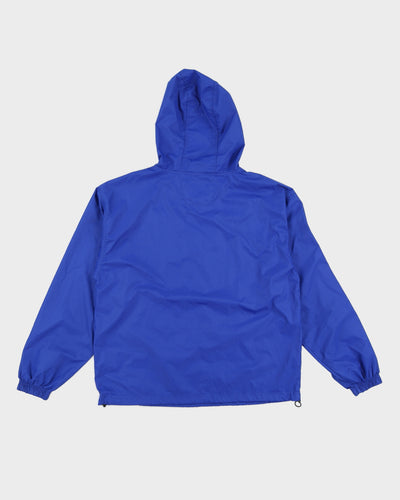 Calvin Klein Half Zip Blue Hooded Windbreaker Jacket - L