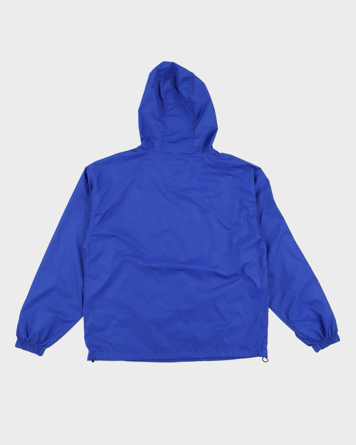Calvin Klein Half Zip Blue Hooded Windbreaker Jacket - L