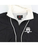 00s Jordan Retro Black Embroidered Hooded Track Jacket - S
